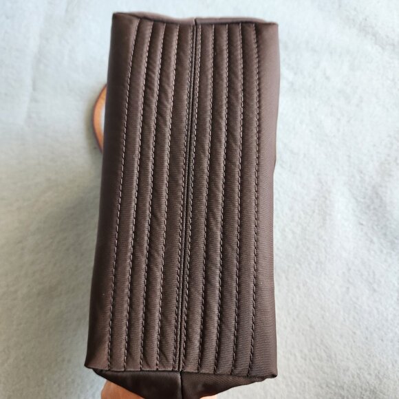 Dooney & Bourke Mini Bag Brown Nylon Leather Strap Handbag Pink Lining - Picture 5 of 10